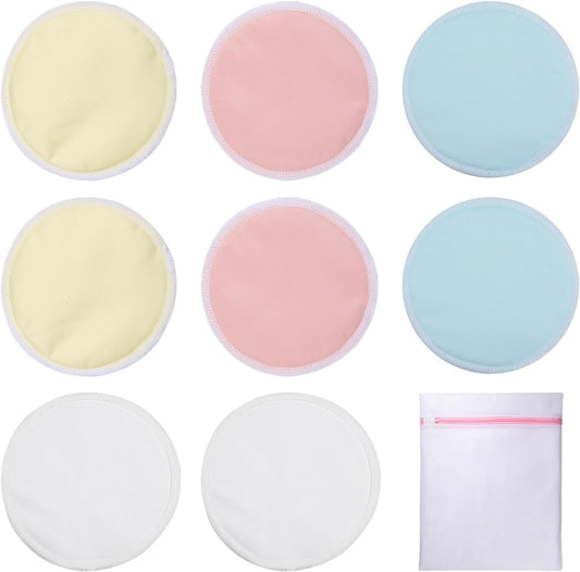 SYEYCW, 8 Pièces Coussinet Allaitement, Coussinets d'Allaitement Réutilisables, Coussinets d'Allaitement en Bambou Biologique Lavable, pour l'Allaitement, la Maternité, avec Filet de Lavage