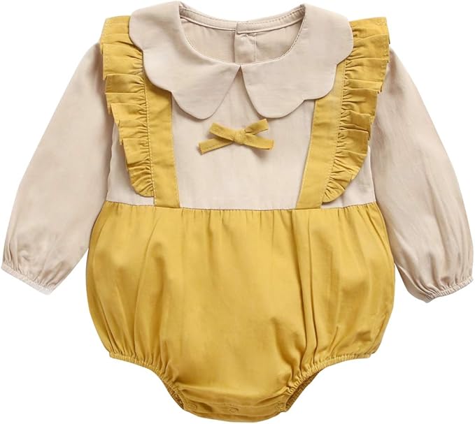 Sanlutoz Coton Manche Longue Bébé Filles Bodys Mignonne L'automne Mode Bambin Tenues