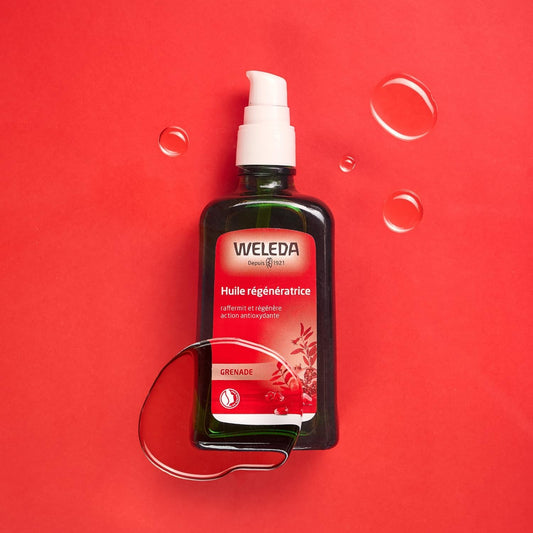 WELEDA - Huile régénatrice à la Grenade - Raffermit et régénère - Soin corporel antioxydant, active le renouvellement cellulaire et retarde les manifestations du vieillissement - NATRUE* - Vegan*** - 100 ml
