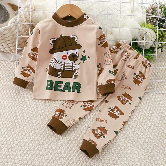 3Set/Pack Impression de Dessin animé bébé Garçons Coton Pyjama Bébé Coton Pyjama Four Seasons sous-vêtements Ensembles Enfants