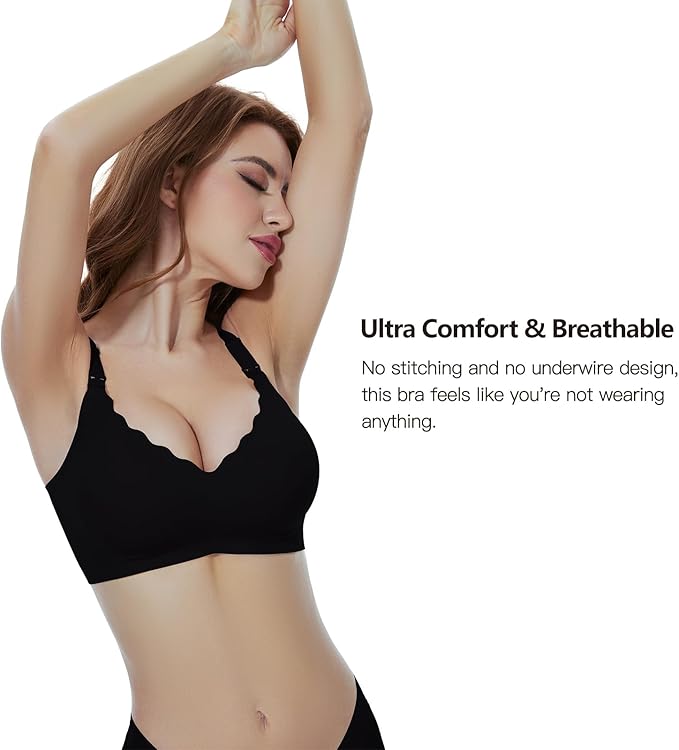 Dresime Soutien-Gorge d'allaitement, sans Couture Soutien Gorge Maternité avec Extra Extenseurs Soutien-Gorge de Grossesse sans Couture Ultra-Confortable pour Les Femmes
