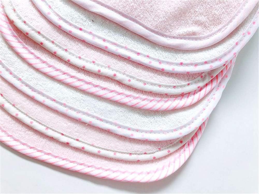 Lot de 7 bavoirs doux double couche 100% coton absorbant (pink)