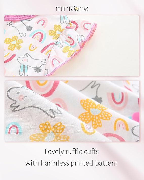 Pyjama Bébé Fille Manches Courtes Barboteuses L'été Grenouillères Coton Combinaisons 0-12 Mois