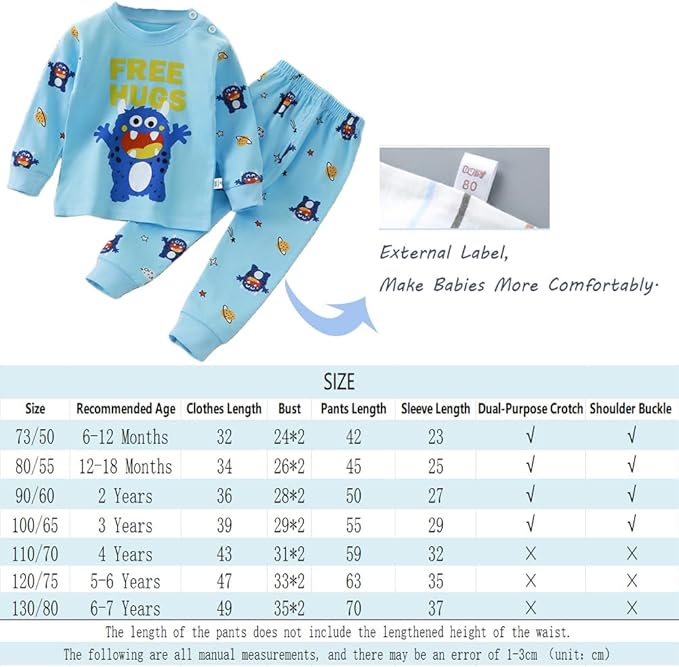3Set/Pack Impression de Dessin animé bébé Garçons Coton Pyjama Bébé Coton Pyjama Four Seasons sous-vêtements Ensembles Enfants