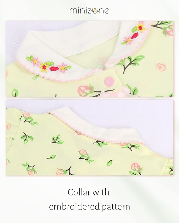 Minizone Pyjama Bébé Fille Manches Courtes Barboteuses L'été Grenouillères Coton Combinaisons 0-12 Mois