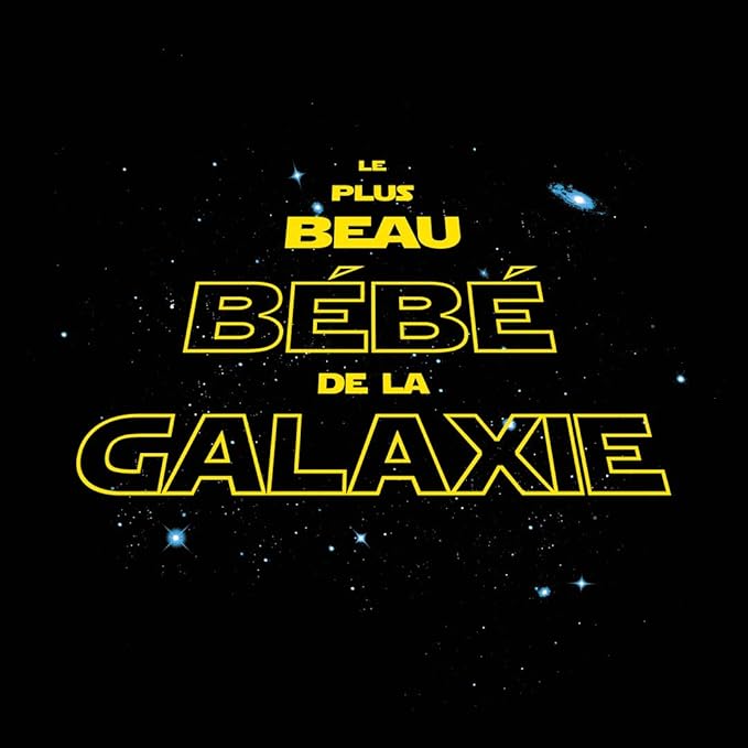 Baby Geek Le Plus Beau bébé de la Galaxie - Body Bébé Manches Courtes - Coton - Noir & Gris