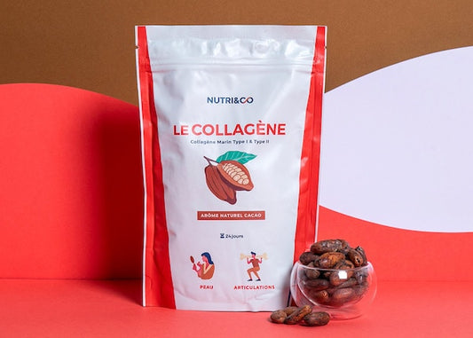 Nutri&Co Collagène Marin Type 1 et 2 Peau & Articulations Saveur Cacao 240 g