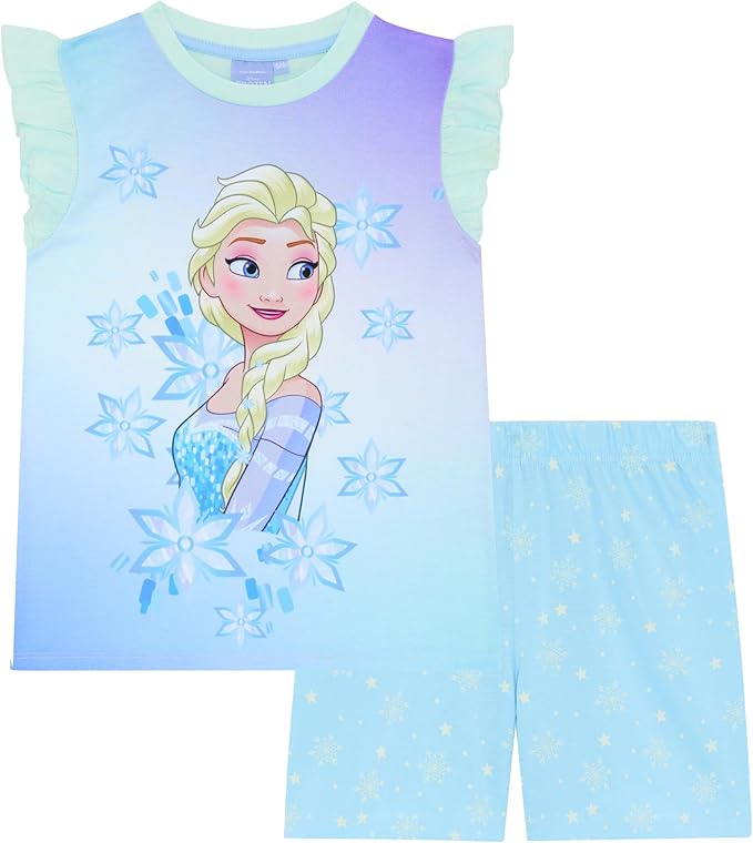Disney Ensemble Pyjama Court sans Manches Elsa La Reine des Neiges