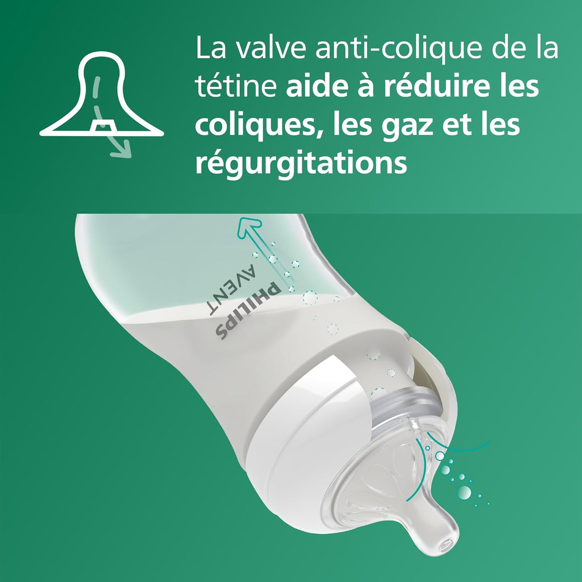 Philips Avent Lot de 2 biberons en verre à Réponse Naturelle – biberon de 240 ml, sans BPA pour les bébés de 1 mois et + (modèle SCY933/02)