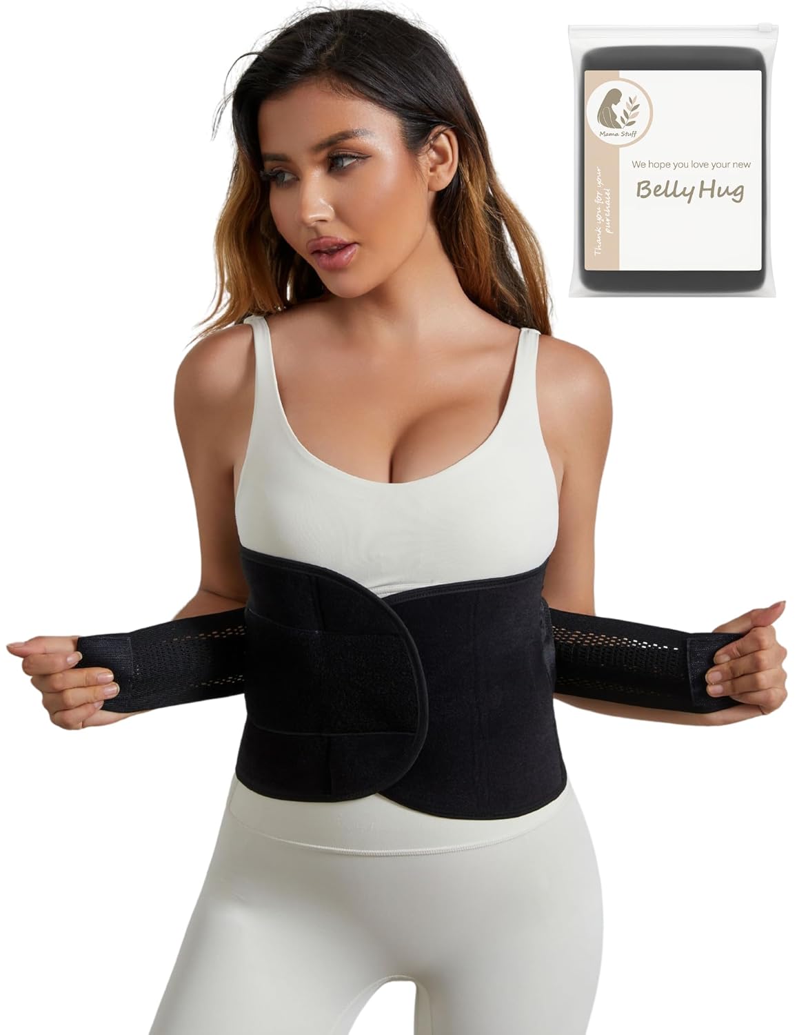 Mama Stuff BellyHug – Ceinture Post-Partum Gainante pour Femme | Soutien du Ventre, Taille et Bassin | Idéale Post Accouchement, Compression Ajustable et Confortable