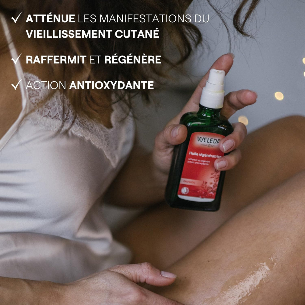 WELEDA - Huile régénatrice à la Grenade - Raffermit et régénère - Soin corporel antioxydant, active le renouvellement cellulaire et retarde les manifestations du vieillissement - NATRUE* - Vegan*** - 100 ml
