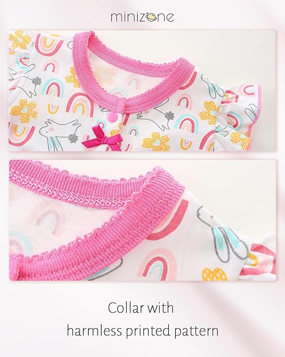 Pyjama Bébé Fille Manches Courtes Barboteuses L'été Grenouillères Coton Combinaisons 0-12 Mois