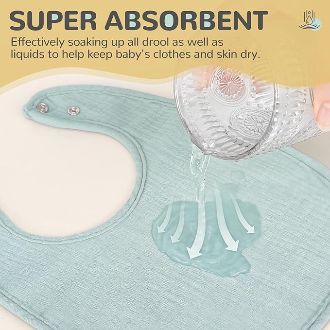 SLOSH Bavoirs Bébé Naissance Bebe Nouveau Né Coton Doux Absorbant Respirent Nourrissons Unisex Garçons Filles