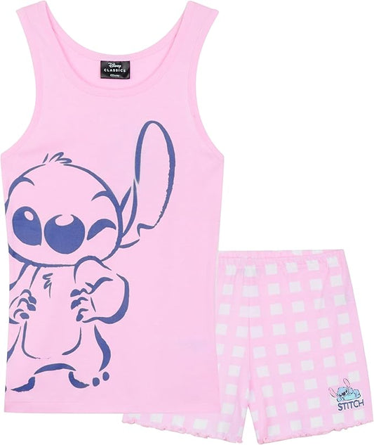 Disney Ensemble de Pyjama avec Camisole et Short Fille - Cadeau Stitch Fille