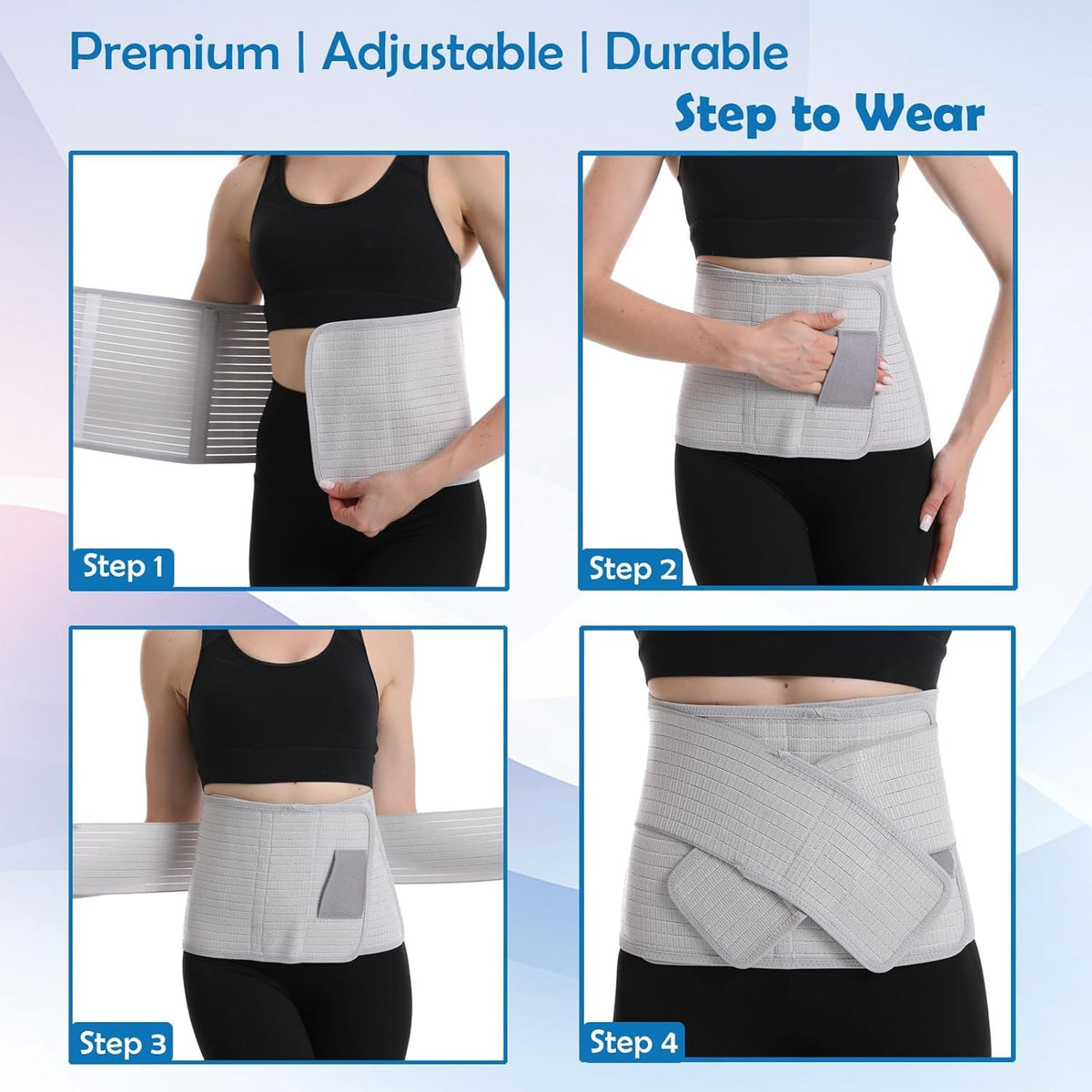 Paskyee Ceinture abdominale post-partum, ceinture abdominale post-chirurgie, ceinture pour soins postnatals, ceinture de taille/pelvis pour soulager les douleurs dorsales.