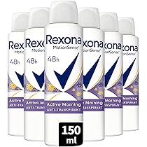 REXONA - Déodorant Femme Active Morning - Spray Anti-transpirant - 0% Alcool - Parfum floral et fruité - Protection 48h (lot de 6x 150ml)