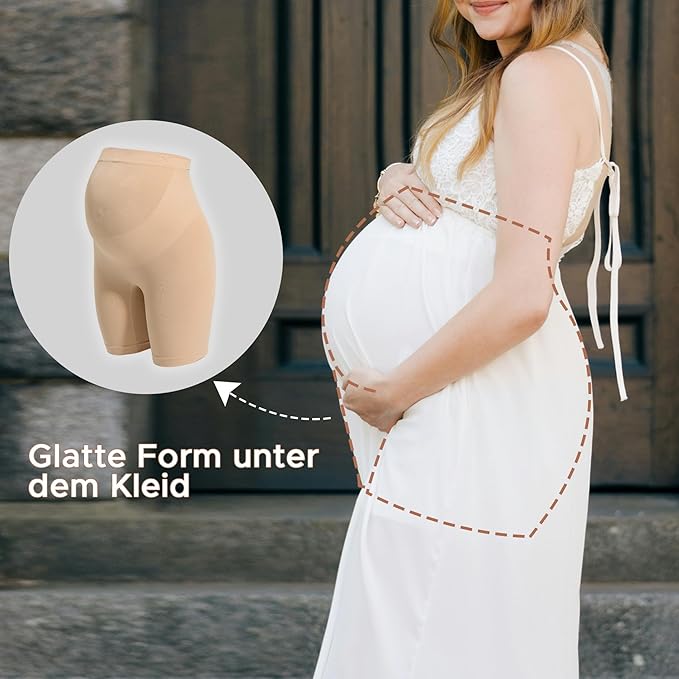 INNERSY Culotte Grossesse Taille Haute Shorty Anti Frottement Cuisse sous Robe Short Maternité