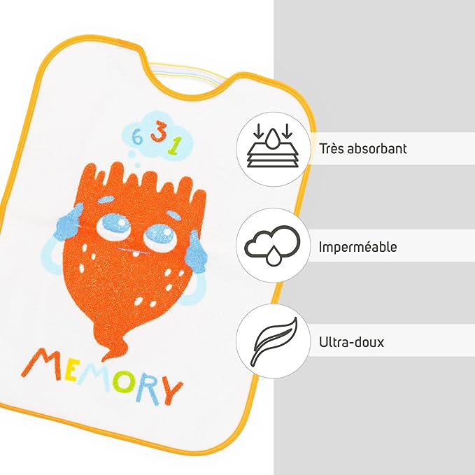 Ti TIN | Lot de 4 Bavoirs Imperméables Imprimés pour Bébés | Avec col en Caoutchouc Élastique | Avec Serviette en Éponge Doublée de Plastique