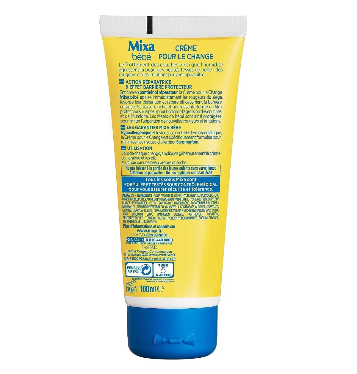 Mixa Bébé Crème pour le Change Sans Parfum 100 ml