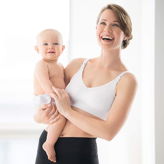 Medela Grossesse et Allaitement Soutien Gorge - Grossesse et Allaitement - évolutif et sans Armatures, Blanc
