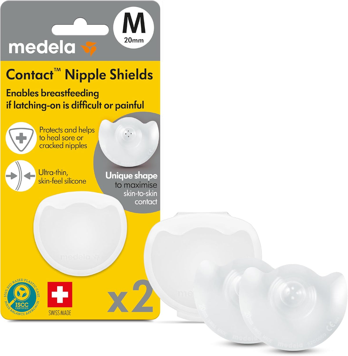 Medela Kit Bouts De Sein Contact Taille M (20mm) 2 Pièces + 1 Boîte De Transport