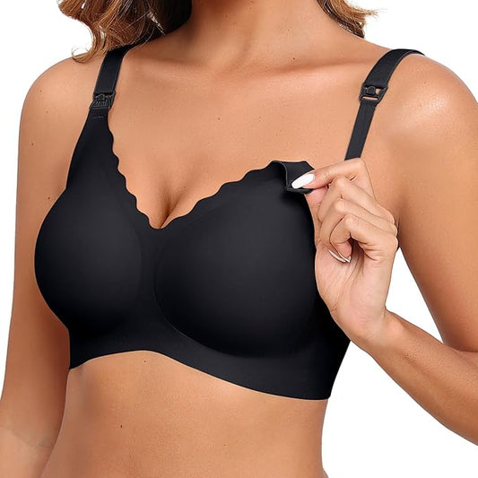 Prokloud Soutien-Gorge d'allaitement Couverture Complète sans Couture Soutien-Gorge de Maternité Confort Soutien-Gorge Allaitement sans Armature Grande Taille avec Boucle d'extension