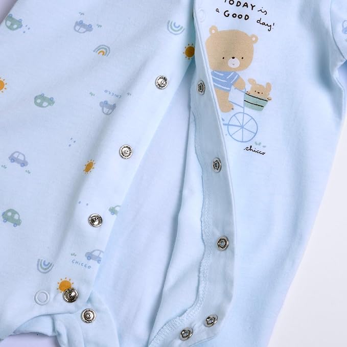 Chicco, Grenouillère pour Bébé en Coton Doux et Léger, avec Ouverture Frontale et Entrejambe Confortable, Conçu en Italie, Vêtements Bébé 0-24 Mois