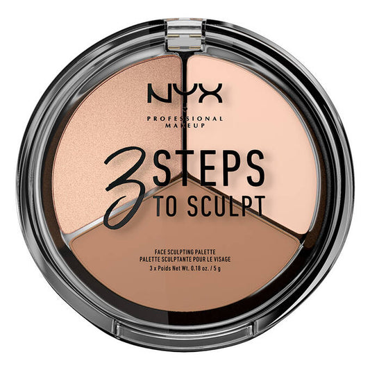 NYX Palette 3 Steps to Sculpt: Correctrice, Anti-cernes, Contouring