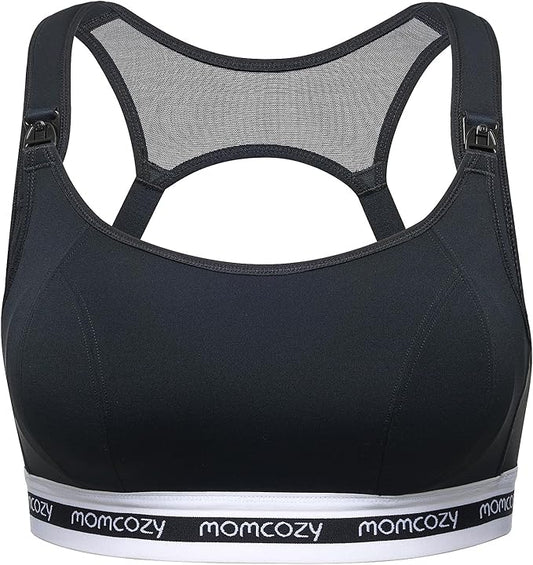 momcozy FB011 - Poitrine d'allaitement de Sport à Faible Impact - Soutien pour la Grossesse et l'allaitement - Rembourrée - sans Fil