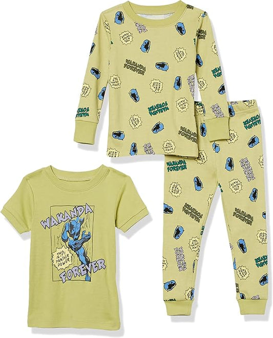Amazon Essentials Marvel Ensembles De Pyjama, Coupe Ajustée, 3 Pièces Garçon