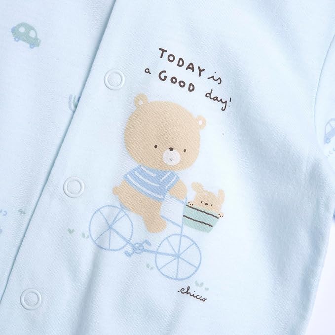 Chicco, Grenouillère pour Bébé en Coton Doux et Léger, avec Ouverture Frontale et Entrejambe Confortable, Conçu en Italie, Vêtements Bébé 0-24 Mois