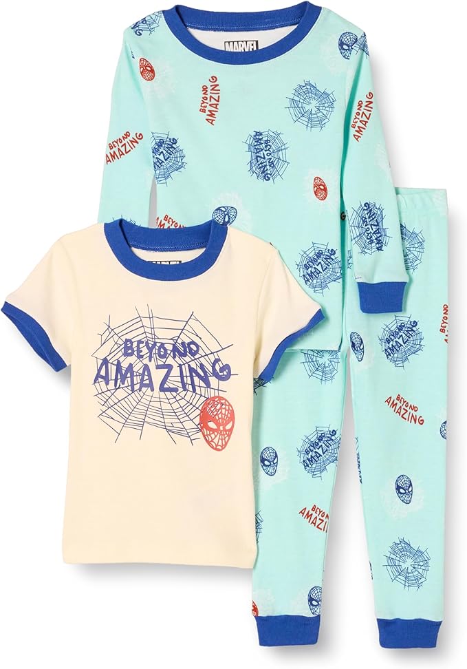 Amazon Essentials Marvel Ensembles De Pyjama, Coupe Ajustée, 3 Pièces Garçon