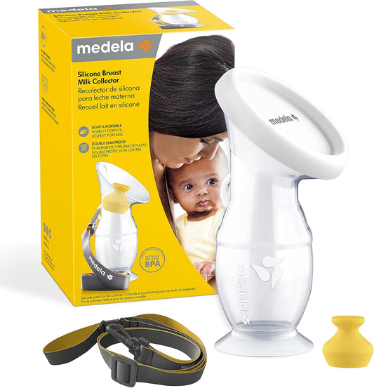 Medela, recueil lait maternel en silicone pour les mères qui allaitent, économiseur de lait avec une base à ventouse et un couvercle pour le stockage, conçu pour l'allaitement quotidien