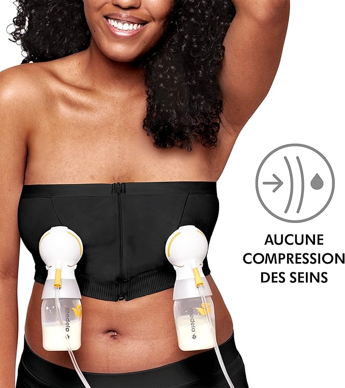 Medela Hands-free, Bustier d’expression kit mains libres, Soutien-gorge d’expression mains libres avec tissu Adaptive Stretch pour un ajustement parfait