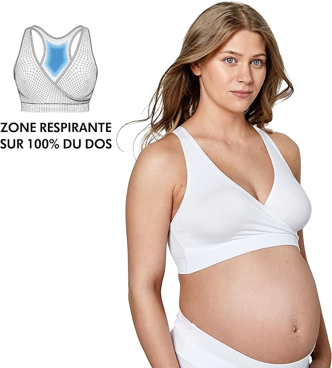 Medela Brassière de nuit Keep Cool | Brassière de grossesse et d'allaitement de nuit sans coutures dotée d'un tissu doux au toucher et d'un maintien dorsal entièrement respirant