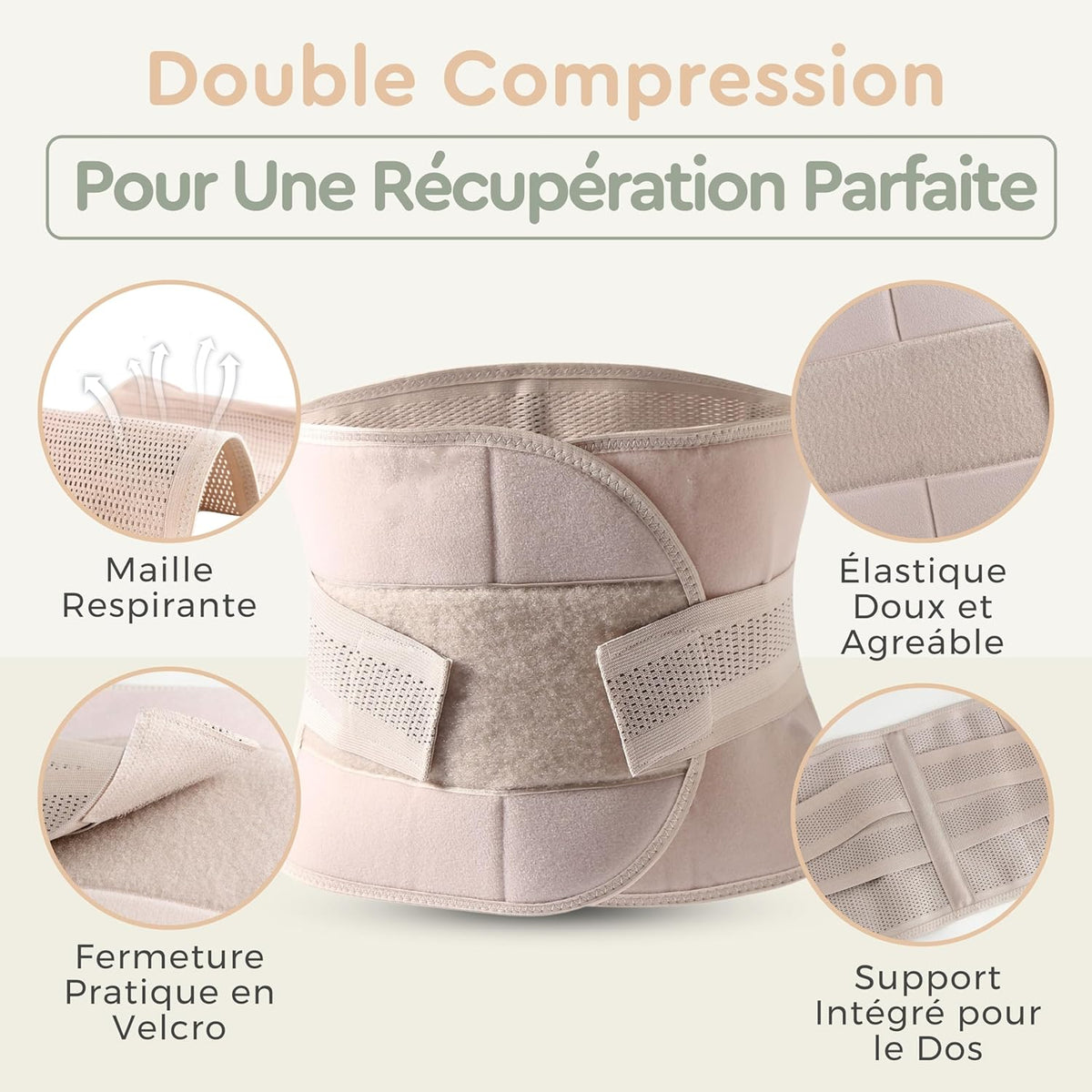 Mama Stuff BellyHug – Ceinture Post-Partum Gainante pour Femme | Soutien du Ventre, Taille et Bassin | Idéale Post Accouchement, Compression Ajustable et Confortable