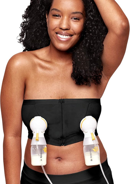 Medela Hands-free, Bustier d’expression kit mains libres, Soutien-gorge d’expression mains libres avec tissu Adaptive Stretch pour un ajustement parfait