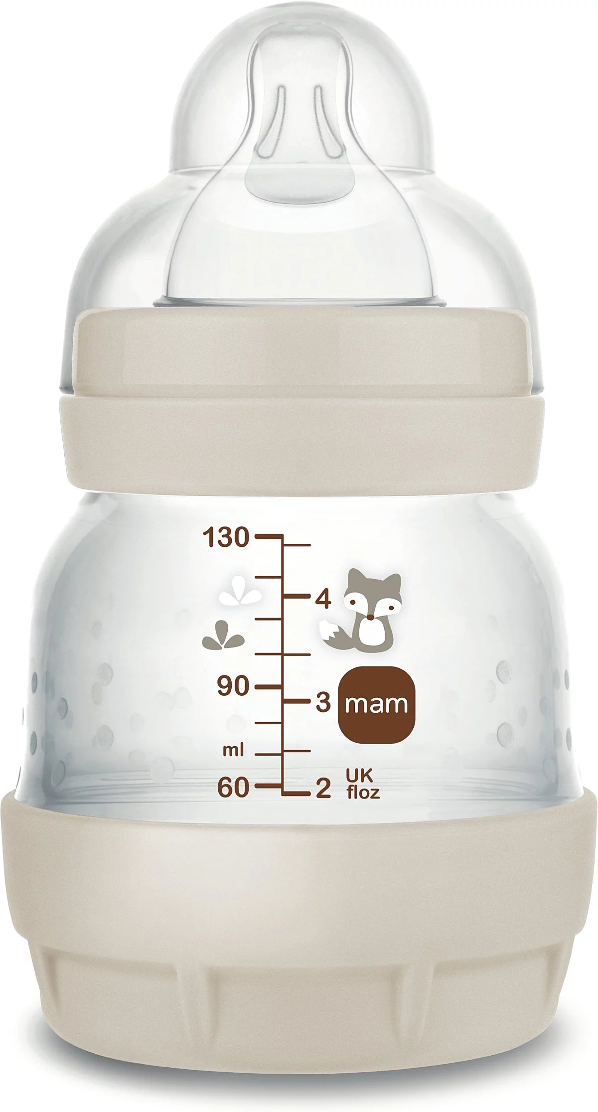 MAM Biberon Easy Start/Anti-Colique - 130ml - Sable - Tétine Débit 0