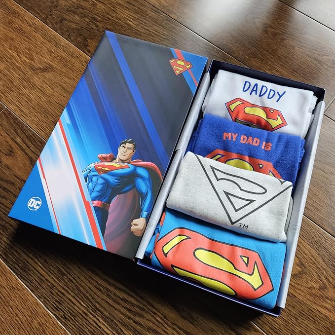DC Comics Superman Body Bebe Cadeau Naissance Garcon Bébé Fille Futur Papa 4 Pack 3 Tailles