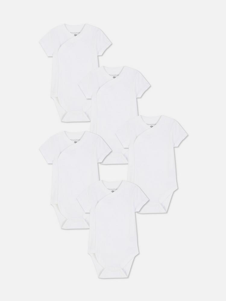 Primark Lot de 5 bodys cache-cœur pour nouveau-né