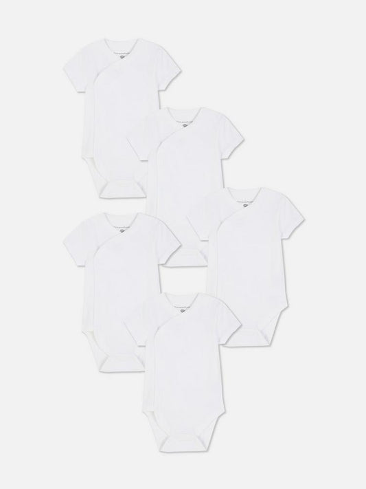 Primark Lot de 5 bodys cache-cœur pour nouveau-né