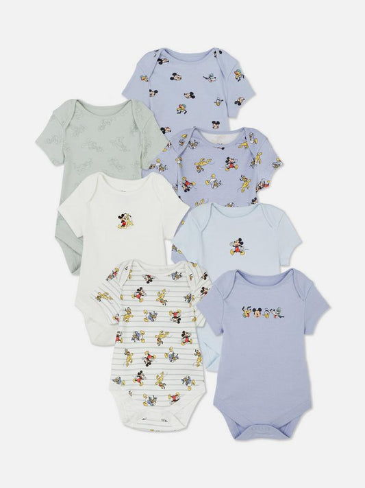 Primark Lot de 7 bodys Disney Mickey Mouse & Co.