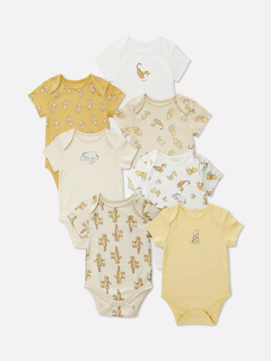 Primark Lot de 7 grenouillères pour nouveau-né Disney Winnie l'ourson