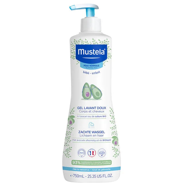 Mustela Gel Lavant Doux Corps Et Cheveux Peau Normale Flacon Pompe 750ml