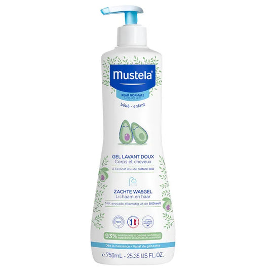 Mustela Gel Lavant Doux Corps Et Cheveux Peau Normale Flacon Pompe 750ml