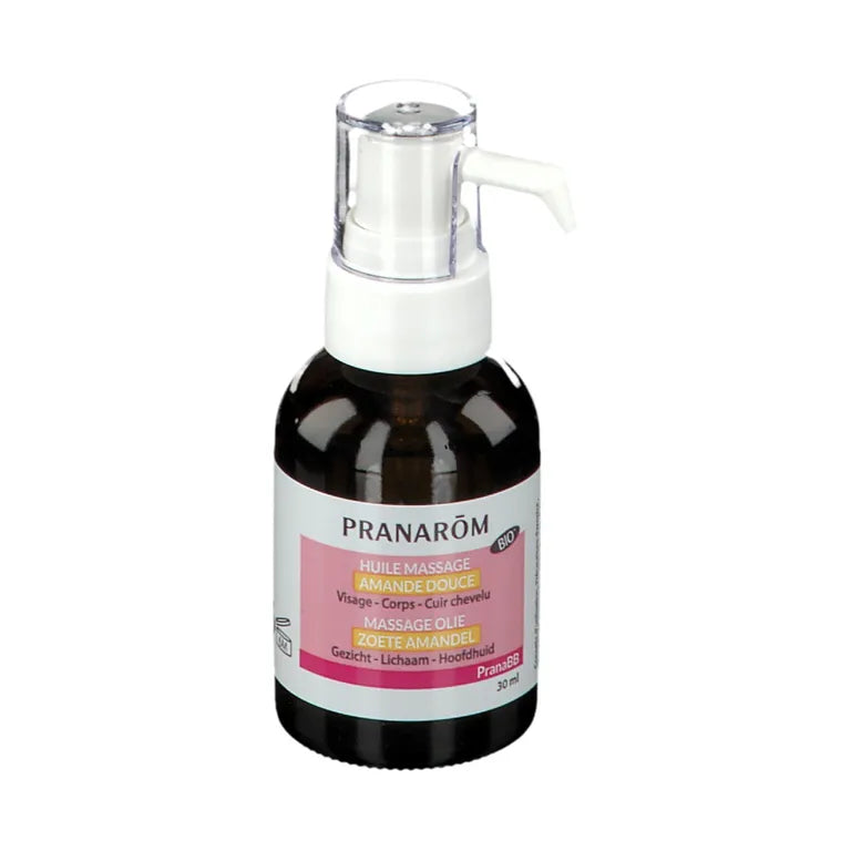Pranarôm Pranabb Pranabb Huile de Massage Peau Sèche Amande Douce et Extrait de Vanille Visage Corps Cuir Chevelu Bio 30 ml