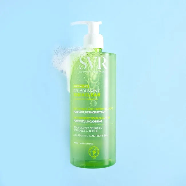 SVR Sebiaclear Gel Moussant Visage Et Corps Peaux Grasses Sensibles À Tendance Acnéique 400ml