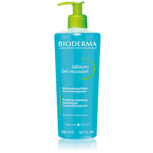 Bioderma Sébium Gel Moussant Nettoyant Purifiant Peaux Mixtes Ou Grasses 500ml