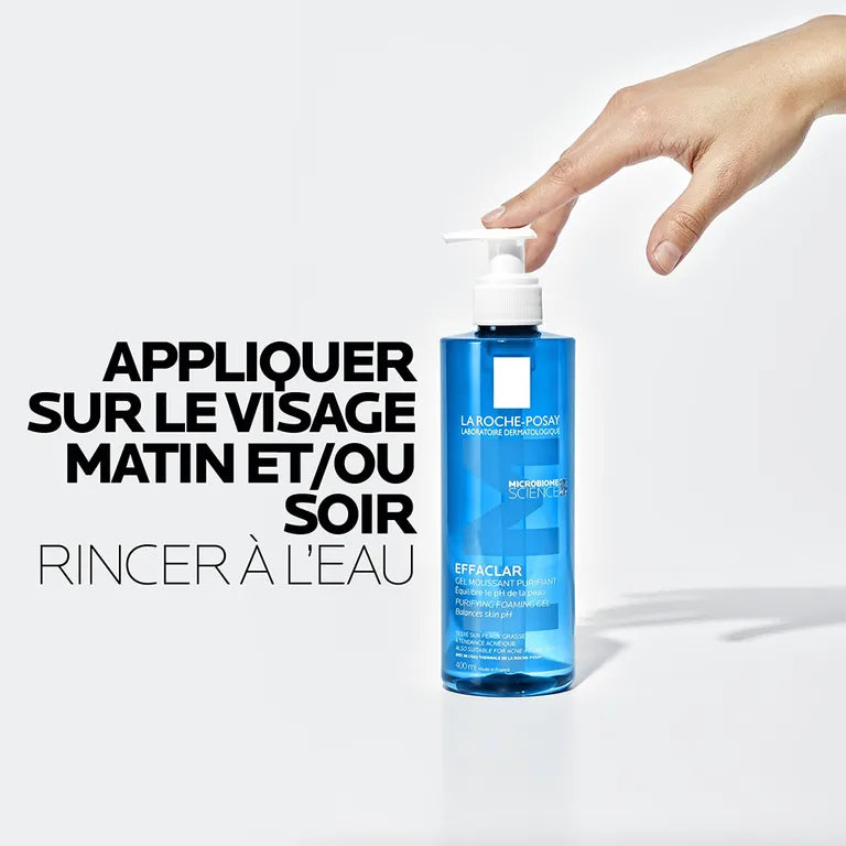 La Roche-Posay Effaclar Gel Moussant Purifiant Peau À Tendance Acnéique Flacon Pompe 400ml