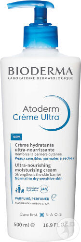 Bioderma Atoderm Crème Ultra-Nourrissante Peaux Sèches Sensibles Flacon Pompe 500ml